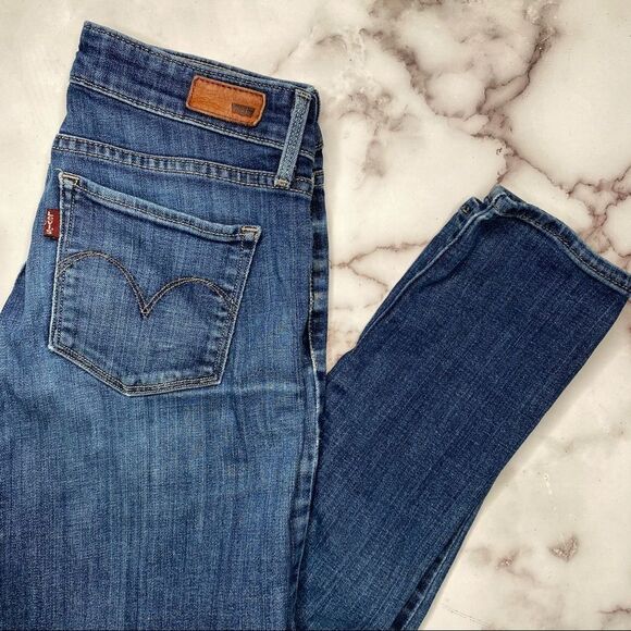 LEVI’S Demi Curve Modern Rise Distressed Blue Denim Skinny Jeans - Size 25 - Picture 8 of 9